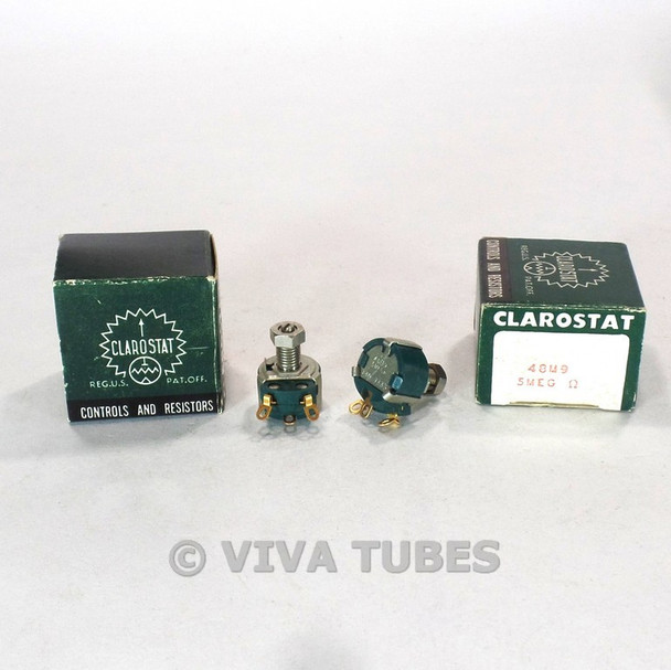 NOS NIB Vintage Lot of 2 Clarostat 48M9  Potentiometers 5 MEG ohm