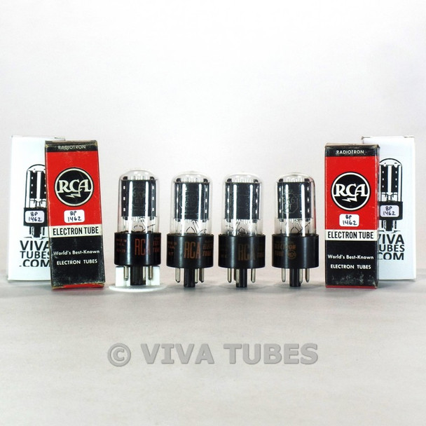 Tests NOS Matched Quad (4x) RCA USA 6K6GT Grey Plate [] Get Vacuum Tubes