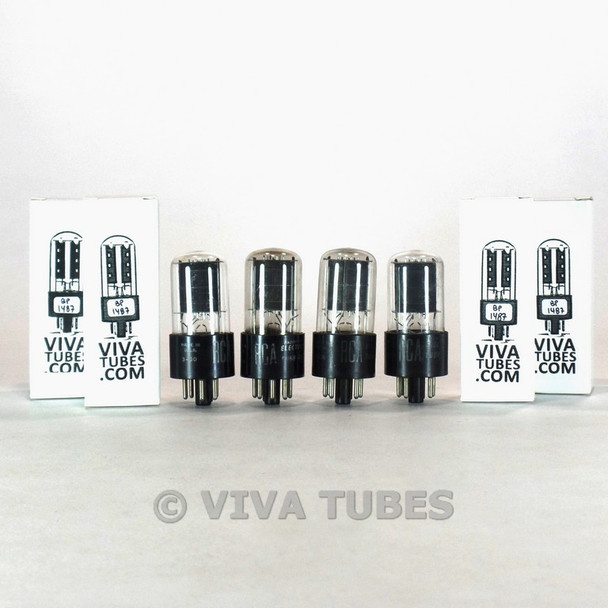 Tests NOS Matched Quad (4x) RCA USA 6K6GT Wide Grey Plate [] Get Vacuum Tubes