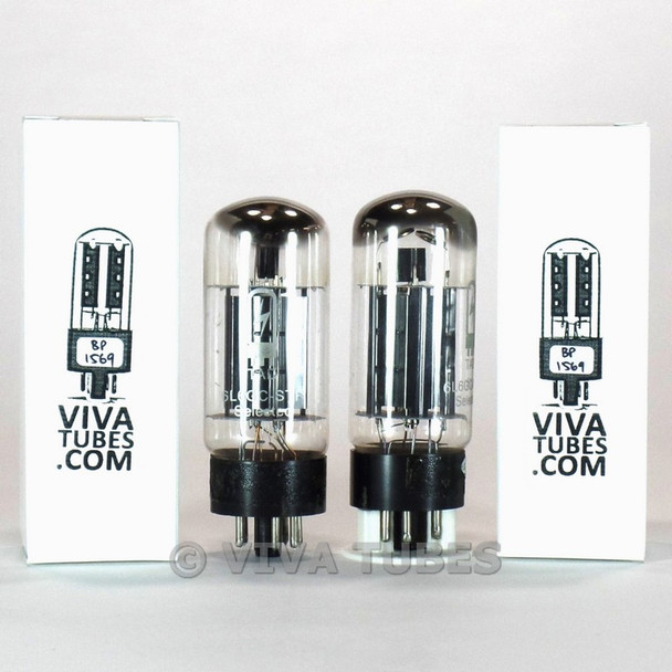 Tests NOS Matched Pair Tube Amp Doctor TAD USA 6L6GC-STR Black Plate Tubes