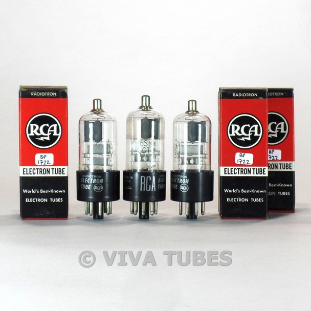 True NOS NIB Date Matched Trio (3) RCA USA 6S8GT Grey Plate [] Get 3 Mica Tubes