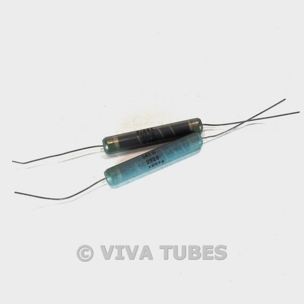 Vintage Lot of 2 Unknown 147D Wire Wound Resistors With Axial Leads 2520 ohm