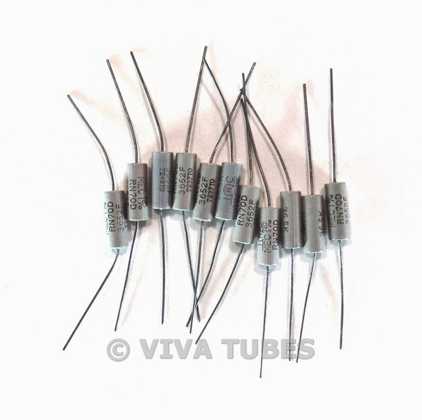 Vintage Lot of 11 IRC RN70D Film Resistors 36500 36.5K ohm MEC 1%