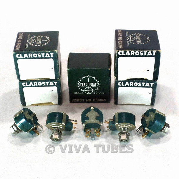 NOS NIB Vintage Lot of 5 Clarostat 49M9-5 Rotary Potentiometers 5 ohm 1.5W