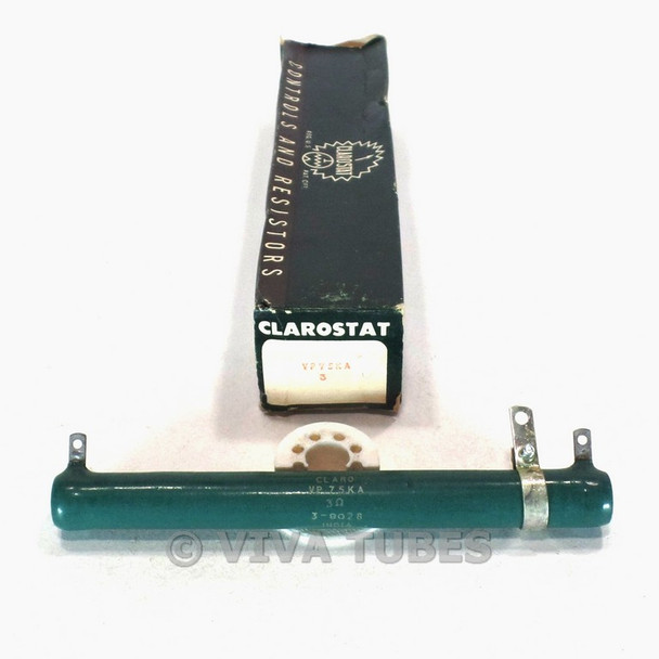 NOS NIB Vintage Clarostat VP75KA Adjustable Wire Wound Variable Resistor 3 ohm