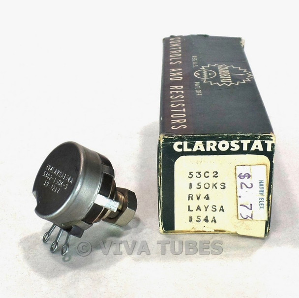 NOS NIB Vintage Clarostat 53C2-150KS Potentiometer 150000 150K ohm