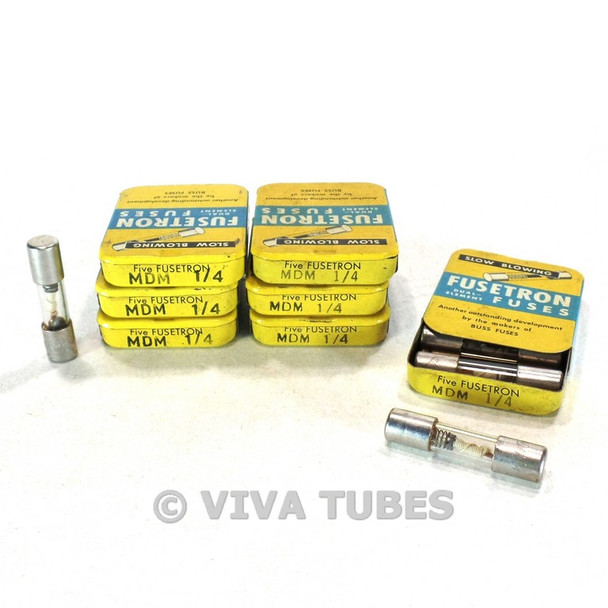 Lot of 35 NOS NIB Vintage Bussman Fuses Type MDM 1/4 Amp 250 Ma Slow Blow