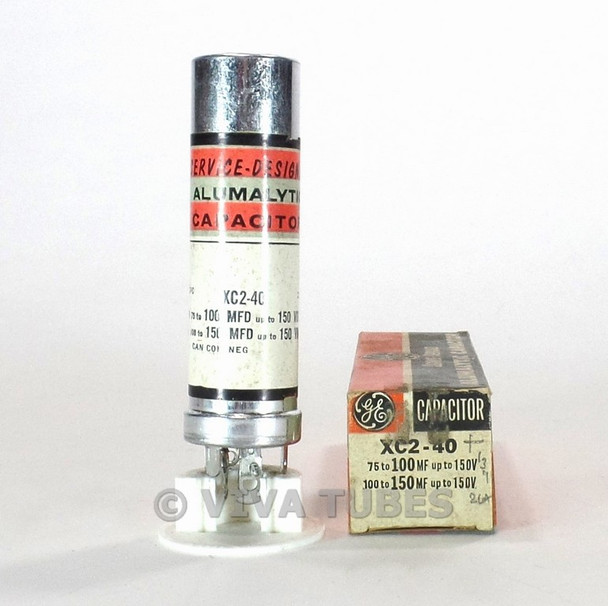 NOS NIB Vintage GE XC2-40 Can Capacitor 75-100 MFD Up To 150 VDC