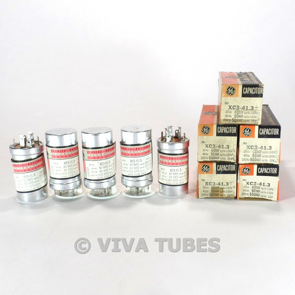 NOS NIB Vintage Lot of 5 GE XC3-41.3 Can Capacitors 20-40 MFD Up To 150 VDC