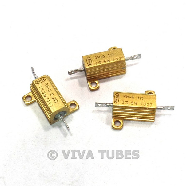 Lot of 3 Dale RH-5 Wire Wound Power Resistors With Heat Sinks 5 Watt 1/2.2ohm
