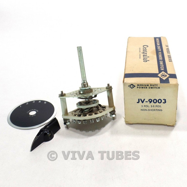 NOS NIB Vintage Centralab JV9003 Rotary Switch 3 POL 2-5 POS