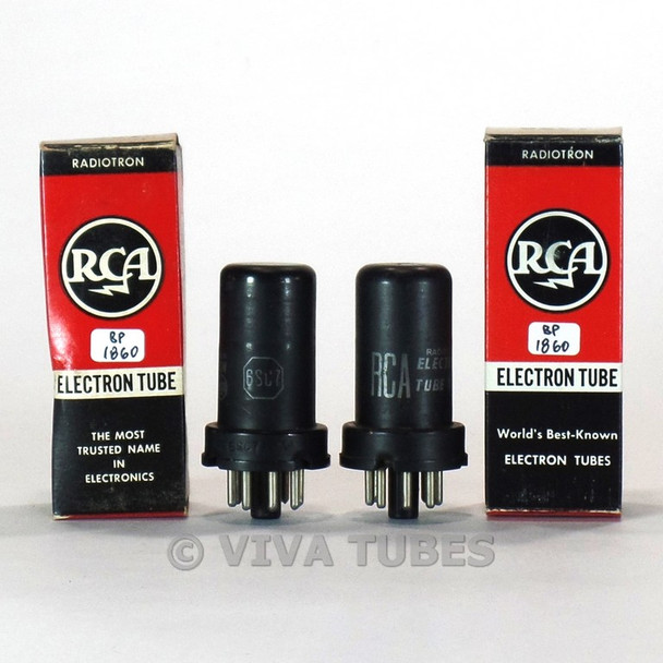 Matched Pair RCA USA 6SC7 Metal Vacuum Tubes 92/95 & 86/97%