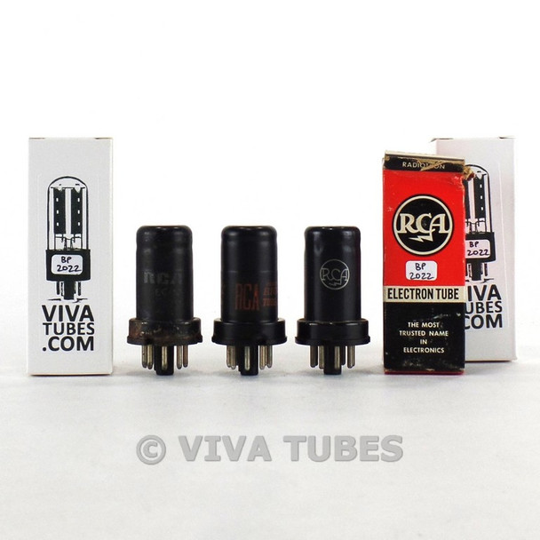 Tests NOS Matched Trio (3) RCA USA 6SH7 Metal Rattle Vacuum Tubes 100+%