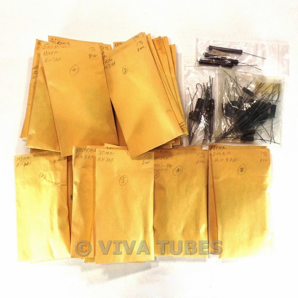 Vintage Lot of Approx 116 Unknown Carbon/Film Resistors 2 Watt