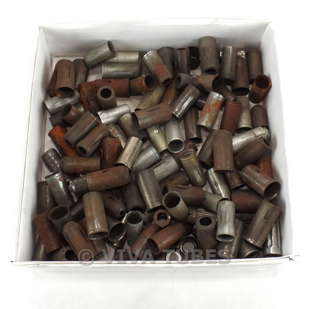 Lot of 112 Rusty Mini Metal Radio Vacuum Radio Tube Shields 9-Pin, 12AX7 Size