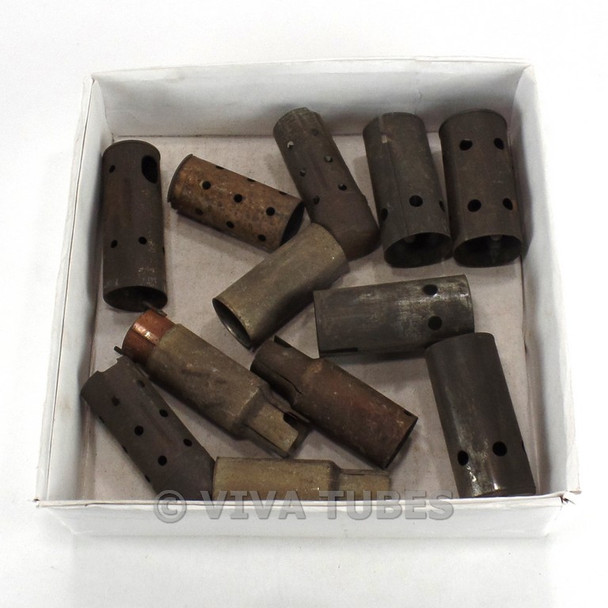 Lot of 13 Medium Antique RF Sized Metal Vacuum Radio Vacuum Radio Tube Shields