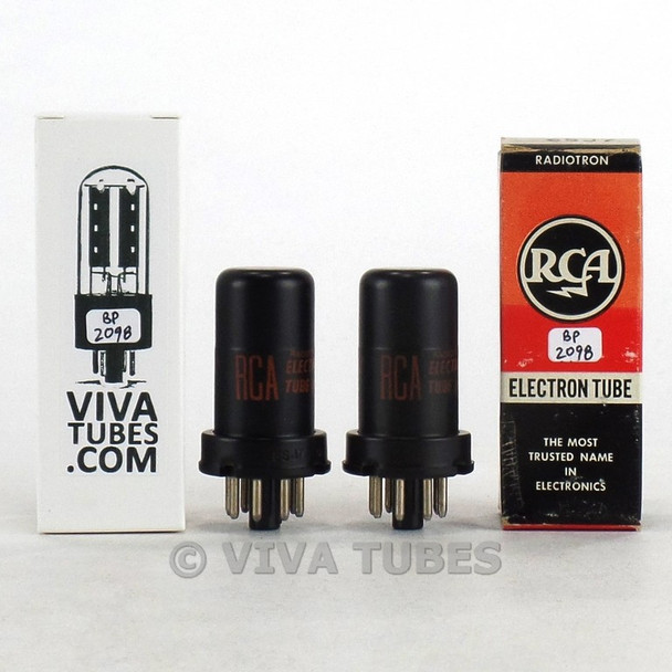 Date Matched Pair RCA USA 6SJ7 Metal Rattle Vacuum Tubes 95 & 93%