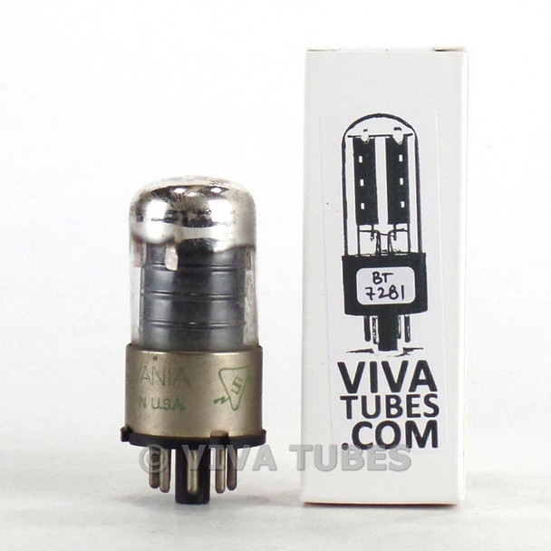 Tests NOS Sylvania USA 6SJ7GT Black Ribbed Vacuum Tube 100+%