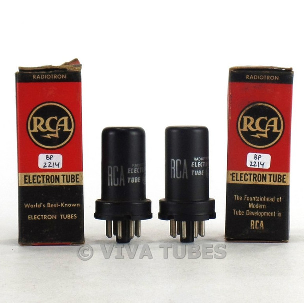 True NOS NIB Matched Pair RCA USA 6SK7 Metal Rattle Vacuum Tubes 100%