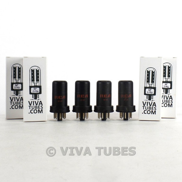 Tests NOS Date Matched Quad (4) RCA USA 6SK7 Metal Vacuum Tubes 100%