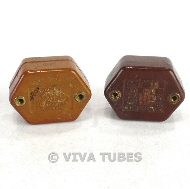 Lot 2 Cornell-Dubilier 91S High Voltage Mica Capacitors .025 MFD 1200 VDC