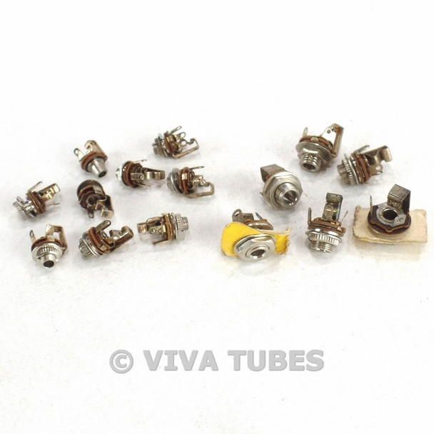 Vintage Lot of 15 1/8 Phono Jacks, 9 Mini & 6 Small