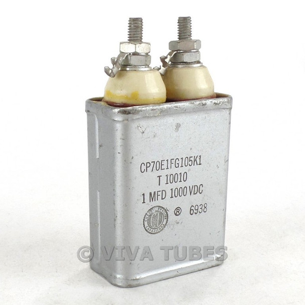 Vintage Cornell-Dubilier T10010 Oil-Filled Capacitor 1 uF 1K 1000 VDC