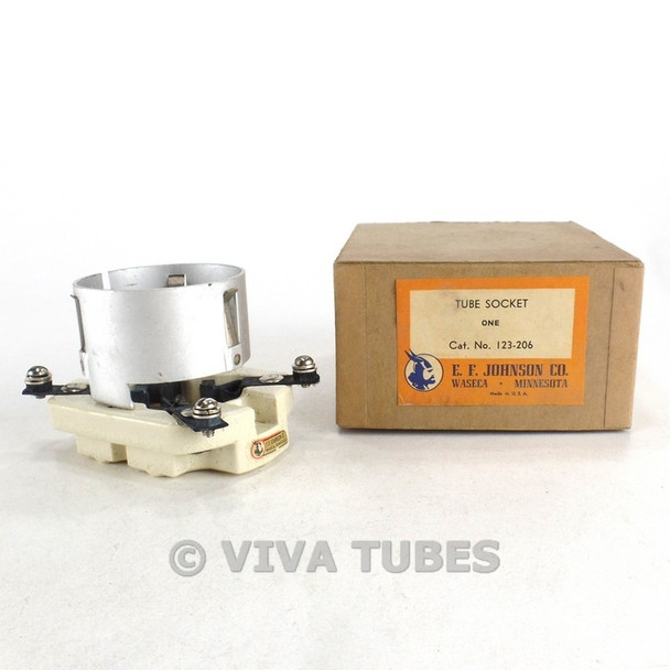 NOS NIB Vintage E.F. Johnson Catalog No. 123-206 4-Pin Super Jumbo Tube Socket