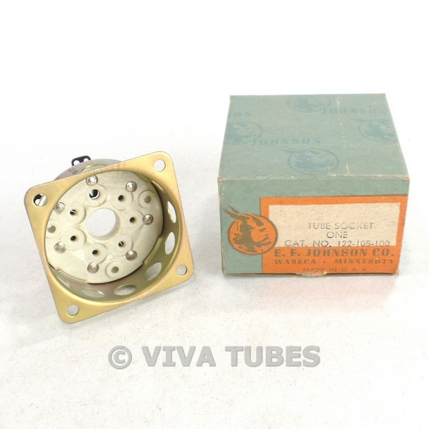 NOS NIB Vintage E.F. Johnson 122-105-100 7-Pin Tube Socket Super Jumbo