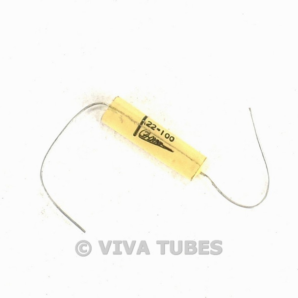 Vintage F-Dyne Yellow Polypropylene Flat Capacitor 0.22 uF 100 VDC