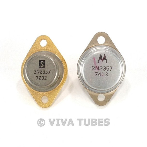 Vintage Lot of 2 Motorola/Unknown Model 2N2357 Power Transistors
