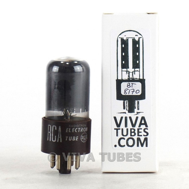 RCA USA 6SN7GT Flat Black Plate BTM [] Get Smoked Brown Base Vacuum Tube 86/71%