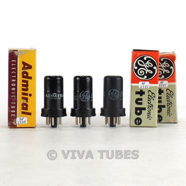 True NOS NIB Matched Trio (3) GE USA 6SQ7 Metal Vacuum Tubes 100+%