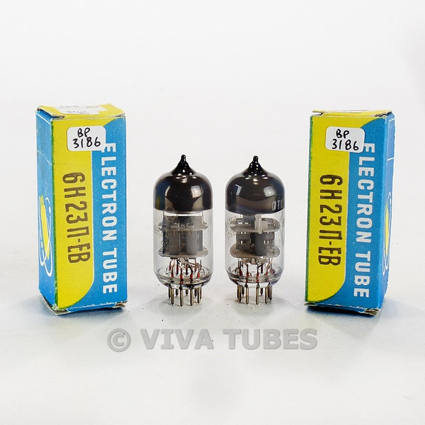 True NOS NIB Date Matched Pair Reflector Russia 6N23P-EV [6922 6DJ8] Tubes