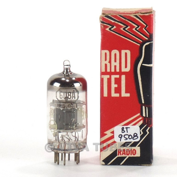 True NOS NIB Rad-Tel USA 6U8A [6GH8] Black Plate O Get Vacuum Tube 100+%