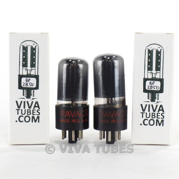 Tests NOS Date Matched Pair Ravac 6V6GT Black Plate Smoked Repaired Base Tubes