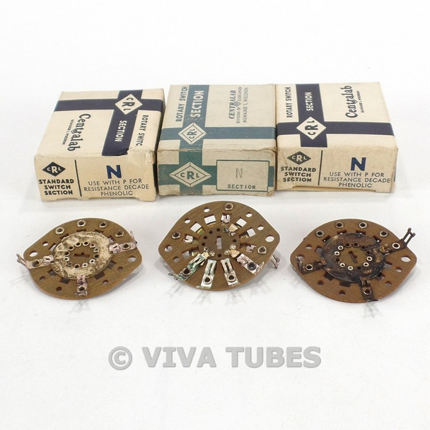 NOS NIB Vintage Lot of 3 Centralab N Rotary Wafer Switches For Resistance Decade