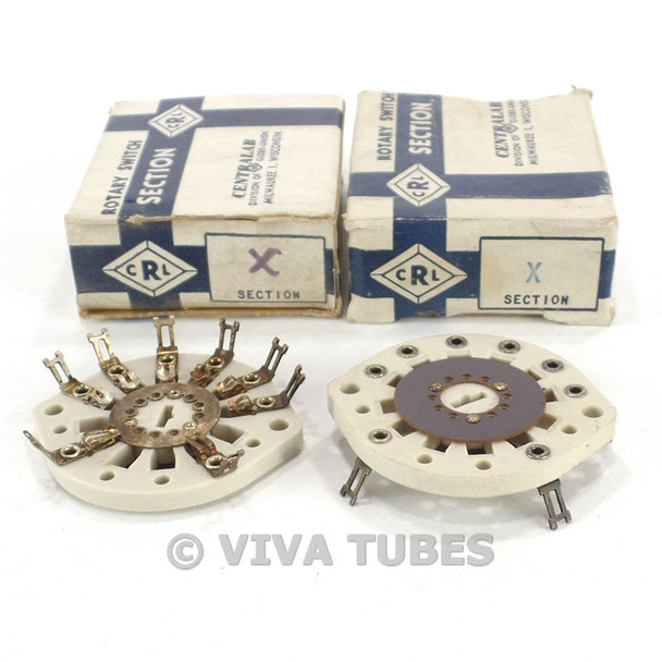 NOS NIB Vintage Lot of 2 Centralab Ceramic Rotary Switch Wafers 1 POL 6 POS