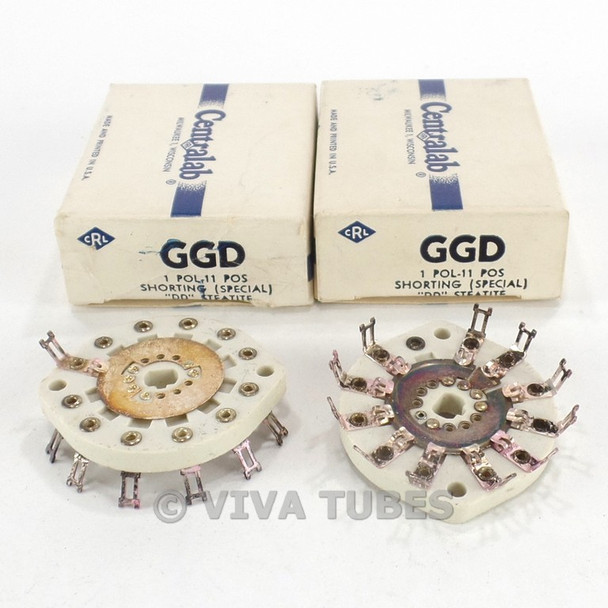 NOS NIB Vintage Lot of 2 Centralab Ceramic Rotary Switch Wafers 1-POL 11 POS