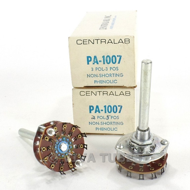 NOS NIB Vintage Lot of 2 Centralab Model PA-1007 Switches 3 POL 3 POS