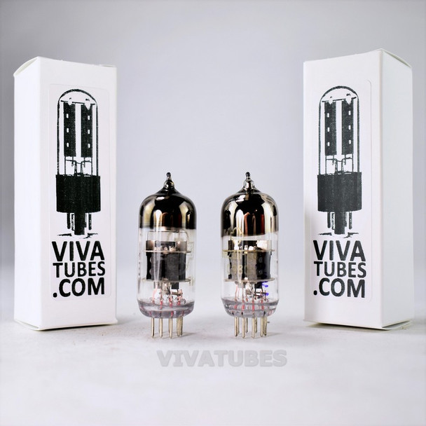 True NOS Matched Pair 6N23P-EV Soviet Russia 6922 6DJ8 Mil Spec Vacuum Tubes