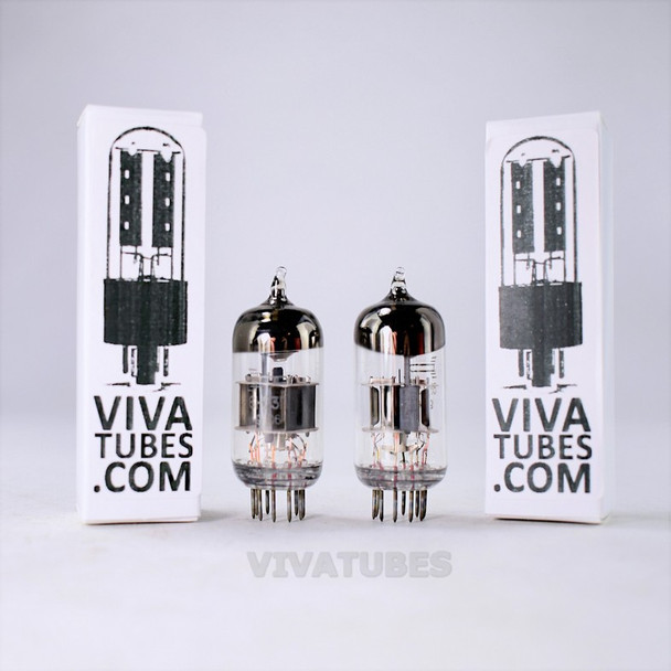 NOS Matched Pair Voskhod Rocket 6N23P Singe Wire Gray Shield 6922 6DJ8 Tubes