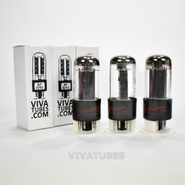 Tests NOS Date Matched Trio (3x) GE USA 6W6GT Black Box Plate O Get Tubes