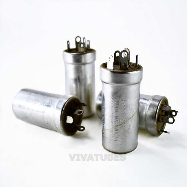 Lot of 4 Vintage Sprague Electrolytic Can Capacitors 50/50uF 200/200V