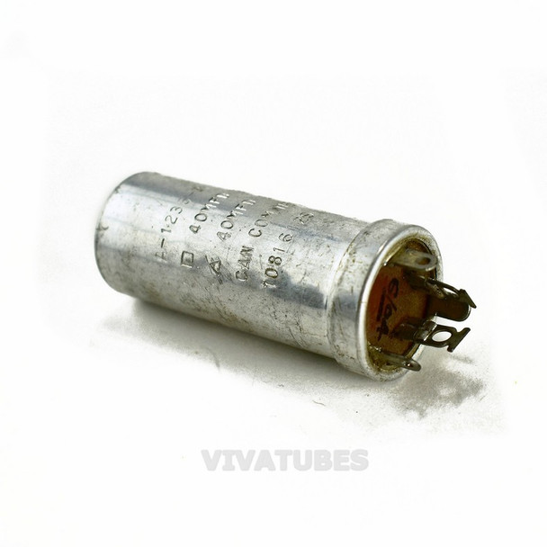 Vintage CDE Electrolytic Can Capacitor 40/40uF 250/250V