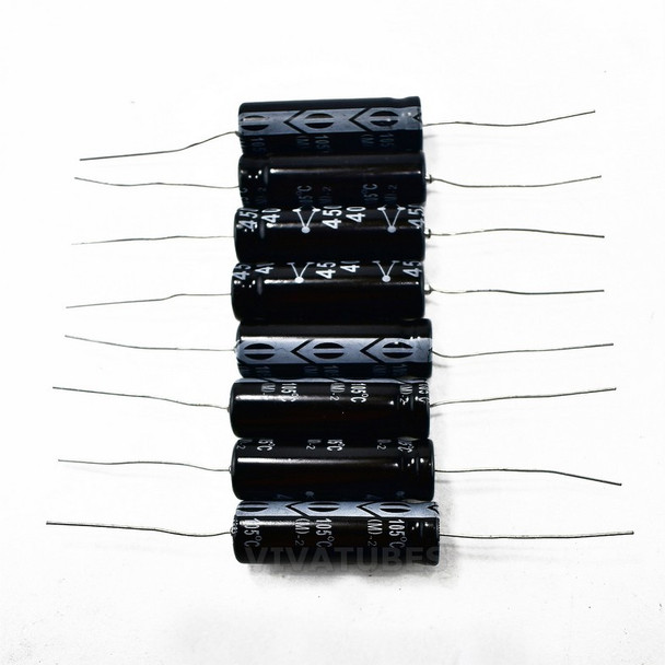 Lot of 8 Vintage Axial Electrolytic Capacitors 40uF 450V