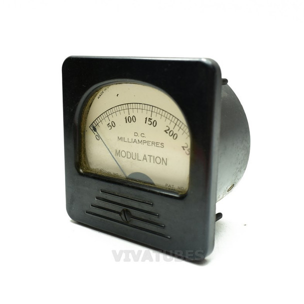 Vintage 327-A Square DC Milliamperes 0-250 Ma RF Modulation 3" Ammeter