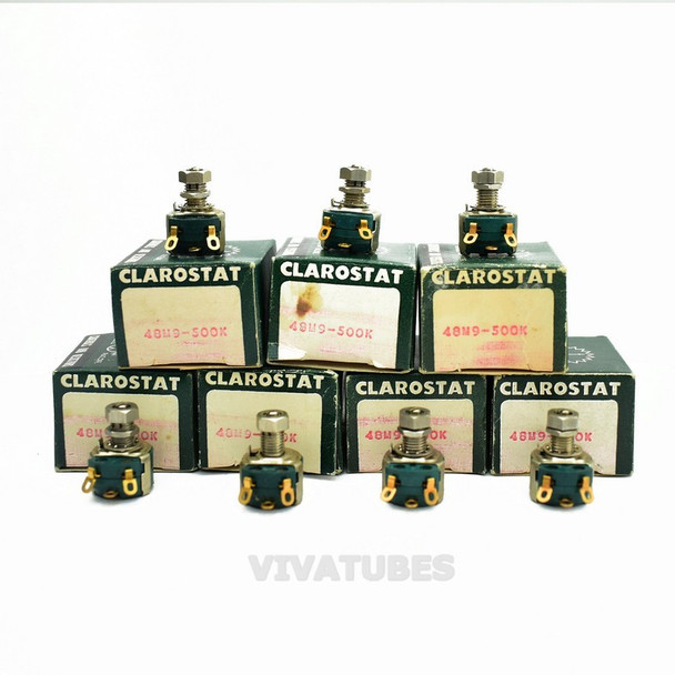Lot of 7x NOS NIB Clarostat 500K Short Shaft Potentiometers