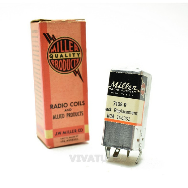 NOS NIB Miller 7108- Replacement RCA 106381 1st Sound I.F. 4.5 MC. RF IF Coil