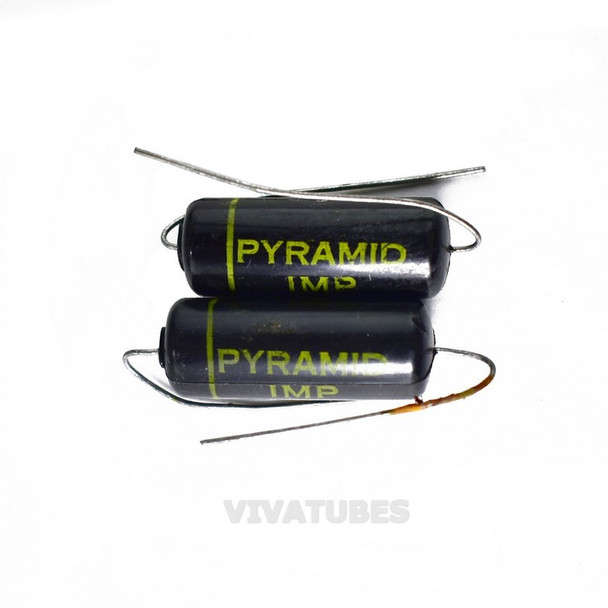 Lot of 2X. Vintage Pyramid 'IMP' Axial Oil Capacitor .047uF @ 600V